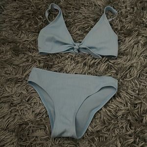 light blue swimsuit